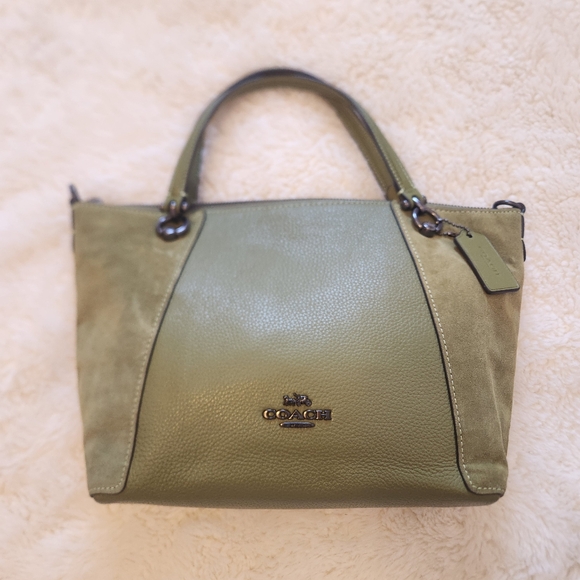 Coach Handbags - ​Rare Coach Madison Embossed Croc Leather Carryall 14601 - Gray /Hint of Purple